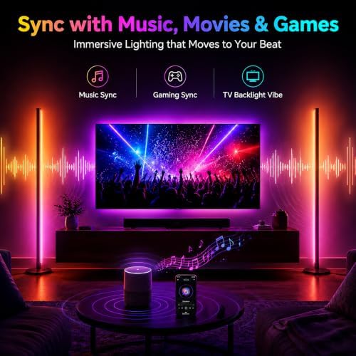 Bevenus RGB Corner Floor Lamp,1800LM LED Standing Lamp for Gaming Room,1P - Image 2