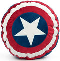 Jay Franco Marvel Avengers Captain America's Shield Shaped Decorative Pillow - Kids Super Soft Throw Plush Pillow - Measures 16 Inches (Official Marvel Product) by JayFranco