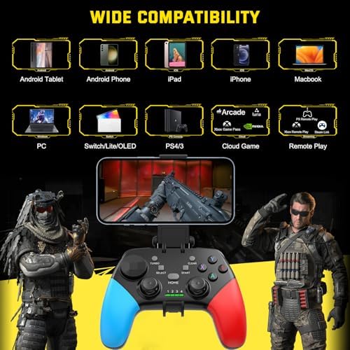 Joso Wireless Mobile Gaming Controller for iPhone, Android, iPad, Tablet, PC, Phone Controller with Phone Clip Supports Cloud Game, COD Mobile, Genshin Immpact, Remote Player Gamepad - Image 2