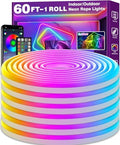 AILBTON 18m Smart Waterproof LED Neon Lights, Music Sync Color Changing, App & Remote Dual Control, High-Appearance Decor Lights for Multiple Scenes by AILBTON