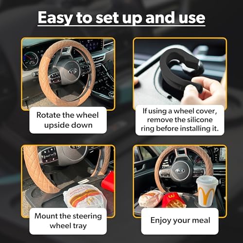 ENRICH UP 2-in-1 Steering Wheel Tray Table & Car Desk, Black Limited - Image 6