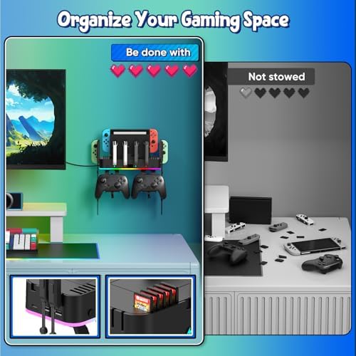 Switch/OLED Wall Mount RGB Charging Dock for Nintendo Switch for Joycon - Image 6