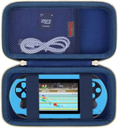 Elonbo Carrying Case for TaddToy/WELLST·G/Beijue/FAMILY POCKET/CCTU/X- JOYKIDS/GREENCREEK/Beico/KAVOYI/GuaiyeyeAP/TEBIYOU Handheld Game Console, Portable Electronic Gaming Player Bag, Blue by Elonbo