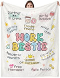 Work Besties Gifts for Women, Flannel Soft Blanket Decor, Coworker Best Friend Bestie Gifts for Women, Work Friendship Friend Birthday Gift, Work Bestie New Job Farewell Gift by Glydein