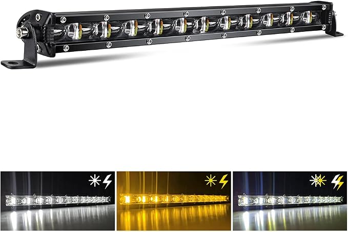 CO LIGHT Led Light Bar Single 14 inch Slim Single Row Lightbar Driving Combo Beam Off Road Fog Work Lights with Mounting Brackets & 6D Reflectors for Truck, Car, Cabin, Boat, ATV, UTV by COLIGHT