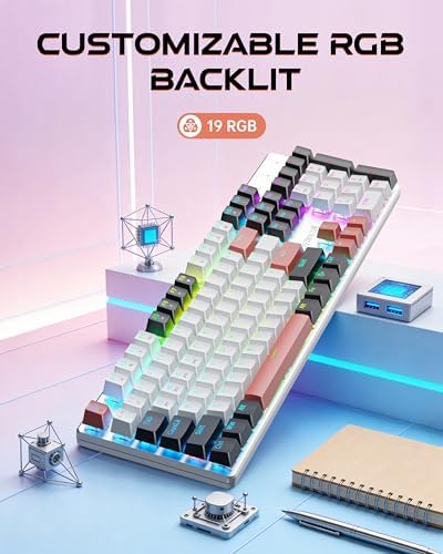 Redragon Wireless Mechanical Gaming Keyboard, Tri Mode BT/2.4G/USB-C Hot Swappable Custom Keyboard, RGB Backlit Computer Gaming Keyboards, PBT Keycaps, Programmable for PC/Tablet,K671WBR-KS - Image 3