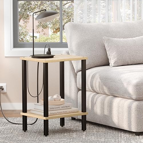 TUTOTAK End Table with Charging Station, Side Table Set of 2, Nightstand - Image 4