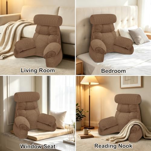 FXXUDVNIIN Back Pillow for Bed Sitting up – with 9.4" Armrest - Image 5