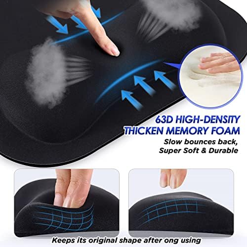 Gimars Large Smooth Superfine Fibre Memory Foam Ergonomic Mouse Pad Wrist Rest Support Mousepad with Nonslip Base for Laptop, Computer, Gaming&Office - Image 4
