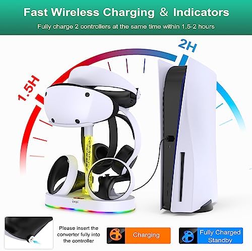 FASTSNAIL RGB Charging Stand & Storage Station for PS VR2 - Light White - Image 3