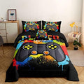 ROWADALO 6 Pieces Gaming Bedding Set for Boys Gamer Comforter Set Queen Size,Game Controller Comforter for Boys Kids 6 Pieces Bed in A Bag 3D Gamepad Microfiber Bedding Sets,DJT H5019 Queen by ROWADALO