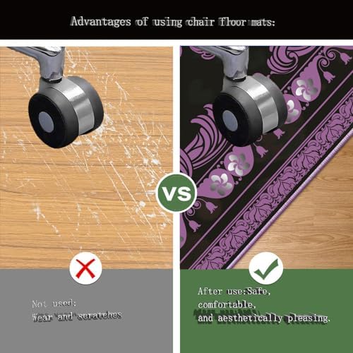 Office Chair Mat for Hardwood Floor Desk Floor Mat (Purple, 48“x60”) | Desk Rug Gaming Chair Mat Computer Floor Mat Desk Chair Mat Chair Mat For Hardwood Floor Gaming Carpet - Image 3
