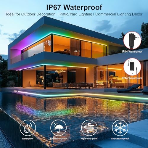 40ft COB RGB+IC LED Strip Lights, Bright Dream Color COB LED Light Strip - Image 3
