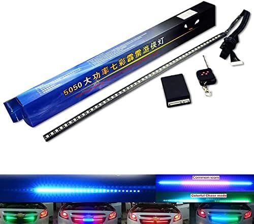 YSY 1set 23.3 inch RGB Knight Rider lights 48 5050 SMD Scanning Knight Rider Light Bar Strip W/Remote Control Turn Signal Third Brake Light M (RGB) by YSY