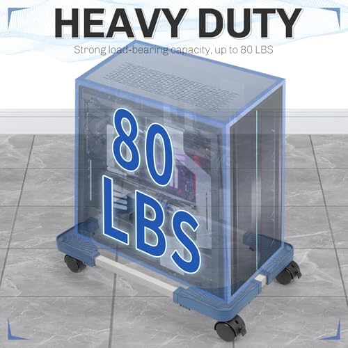 Liitrton Mobile CPU Stand Adjustable PC Stand Fits Most PC Towers, Blue - Image 5