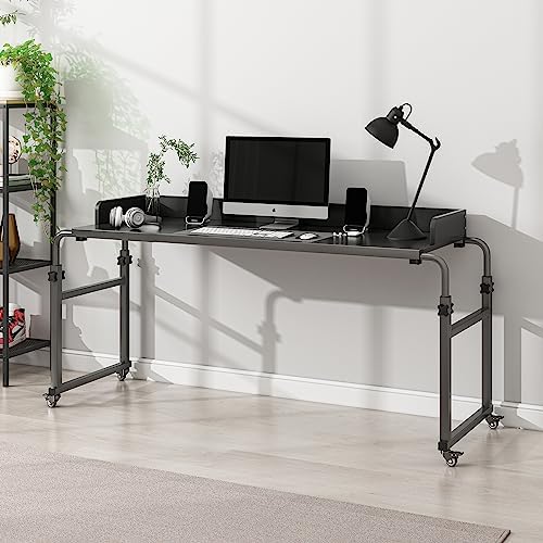 Furist Overbed Table with 360° Wheels, Queen Size Mobile Bed Desk, Recliner Table Over Bed Table Adjustable Height and Length Overbed Table with Heavy Duty Metal Leg for Hospital and Home use - Image 7