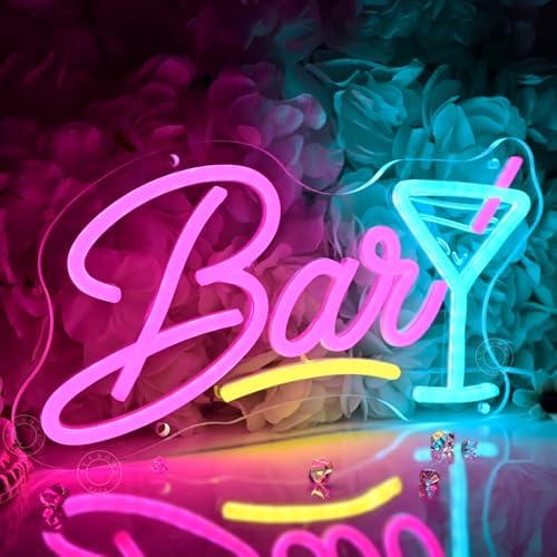 SYLHOME Bar Led Neon Light Sign Home Champagne Beer Wine Bar Pub Wall Decor - Image 2