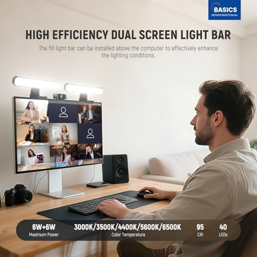 NEEWER Basics 12W Dual Monitor Light Bar with Stands for Home Office, L10 - Image 2