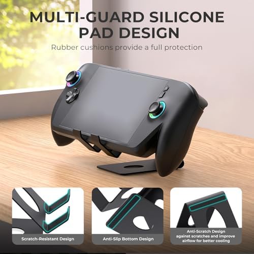 Friendly Space Saving Metal Stand Holder for Tablets and Handheld Devices Ergonomic Design Nonslip Base Aluminum Gaming Stand - Image 7
