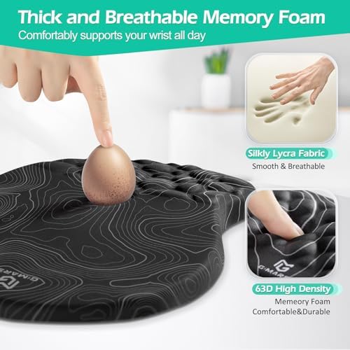 Gimars Upgrade Ergonomic Ultra-Soft Foam Keyboard Mouse Pad Wrist Rest Set, Smooth &Enlarge Wrist Support for Pain Relief, Computer, Laptop, Mac, Gaming, Office - Image 5