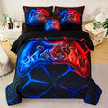 6 Pieces Red and Blue Gamer Comforter Set for Boys Kids Full Bedding Sets Video Game Controller Bed Set Modern Gaming Gamepad Bed in A Bag with Sheets(Red Blue, Full) by ZSYAYAHA