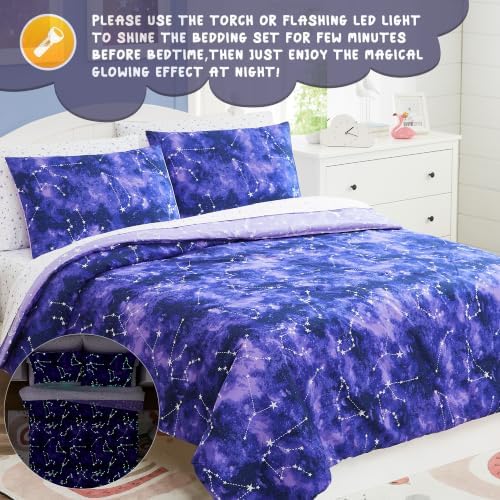 Full Size Comforter Sets for Boys - 7 Pieces Galaxy Full Bedding Sets - Image 3
