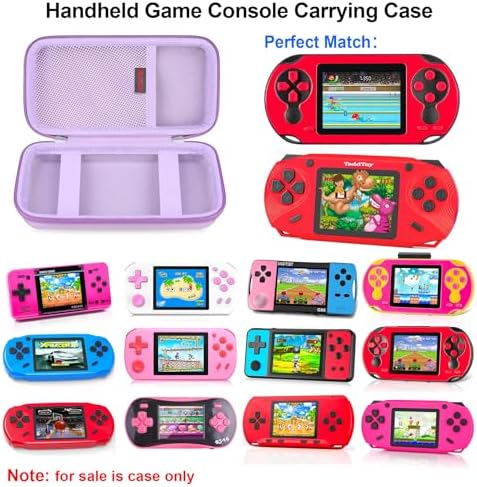Elonbo Carrying Case for TaddToy/WELLST·G/Beijue/FAMILY POCKET/CCTU/X- JOYKIDS/GREENCREEK/Beico/KAVOYI/GuaiyeyeAP/TEBIYOU Handheld Game Console, Portable Electronic Gaming Player Bag, Purple - Image 2