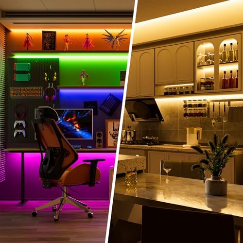 RGBW COB LED Strip Light 20ft RGB+2700K 12V Color Changing UL-Listed LED Light Strip Multicolored Flexible RGB Lights for Party Decoration Home DIY Lighting Projects(NO Adapter or Controller) - Image 6