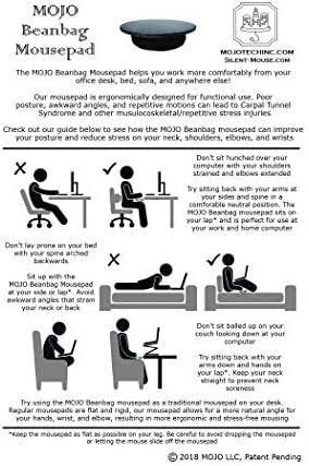 MOJO Beanbag Ergonomic Mousepad - Comfortable Mouse Pad for Sofa, Bed, Lap, Couch, and Anywhere Else (Black Leather) - Image 2
