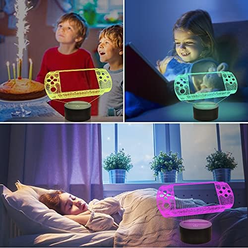 Attivolife Gameped 3D Illusion Lamp, Handheld Game Console Night Light with Remote Control + Timer 16 Color Change Lamps Kids Gamer Room Decor Plug in Cool Festival Birthday Gifts for Boys Men Child - Image 5