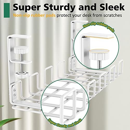 Under Desk Cable Management Tray No Drill Steel 15.7" - Image 5