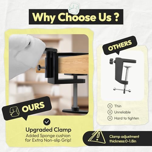 Adjustable Cat Desk Bed, Sunken Design Cat Hammock, Supports Up to 50 lbs, Sturdy Metal Frame with Secure Clamp, Removable Faux Rabbit Plush Cover, Perfect for Home or Gaming Desk (White, XL) - Image 3