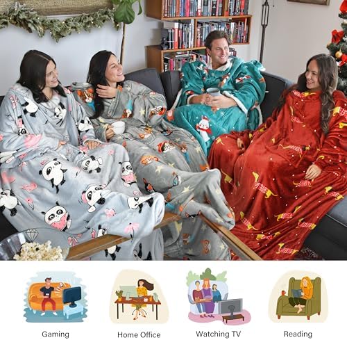 Catalonia Wearable Blanket with Sleeves for Women & Men, Fleece Wrap Throw - Image 6