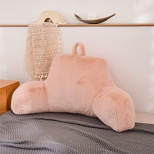 A Nice Night Pink Reading Pillow, 18.5" Bed Wedge Pillows with Arms by ANICENIGHT