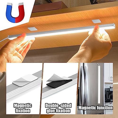 GLVSAE Under Cabinet Lighting, 12 Inch Plug in Light Bar, LED Keyboard Lights, 6000K Cool White Light, Ultra Thin Dimmable Light Bar, Suitable for Kitchen/Desk/Closet/Workbench - Image 2