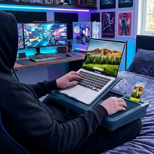 LAPGEAR Ergonomic Pro Lap Desk – Denim Blue, Fits 15.6" Laptops - Image 6