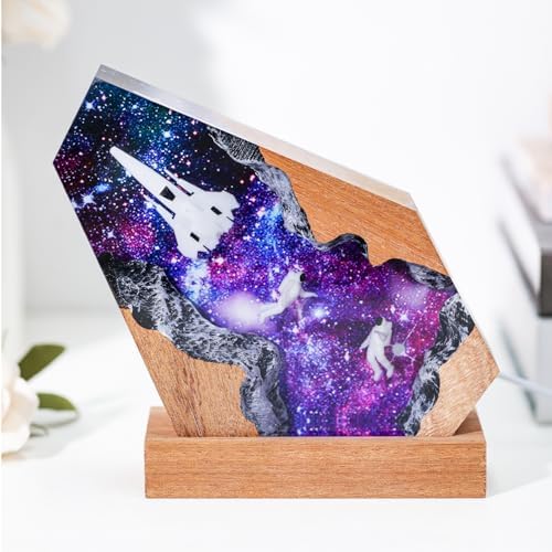 Epoxy Space Resin Lamp, Handmade Astronaut Lamp with Multi-Color LED Light - Image 2