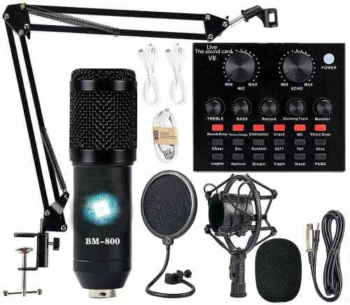Podcast Equipment Bundle, BM-800 Condenser with Voice Changer, Recording Studio Package - Podcast Microphone Bundle for Laptop, Streaming/Live Broadcast/YouTube Recording (AM200-V8) by EnjoyYourLifewithsktome