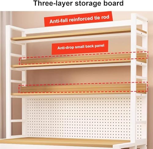 Pegboard Wall Organizer Panels.Modern Industrial Computer Desk with Storage Shelves & Pegboard - Stylish Home Office Workstation for Study, Writing, Gaming & Productivity，（White，39in） - Image 4