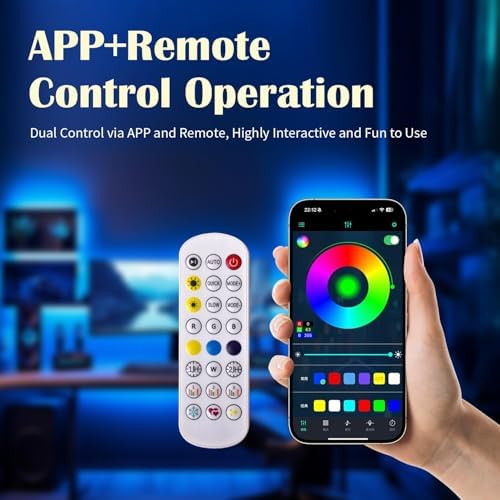 3D Cloud Lamp 1 Pack APP Controlled Music Sync 24 Inch Cotton LED Mood Lights 16 Million Color Changing Wireless Remote USB Powered for Bed - Image 5