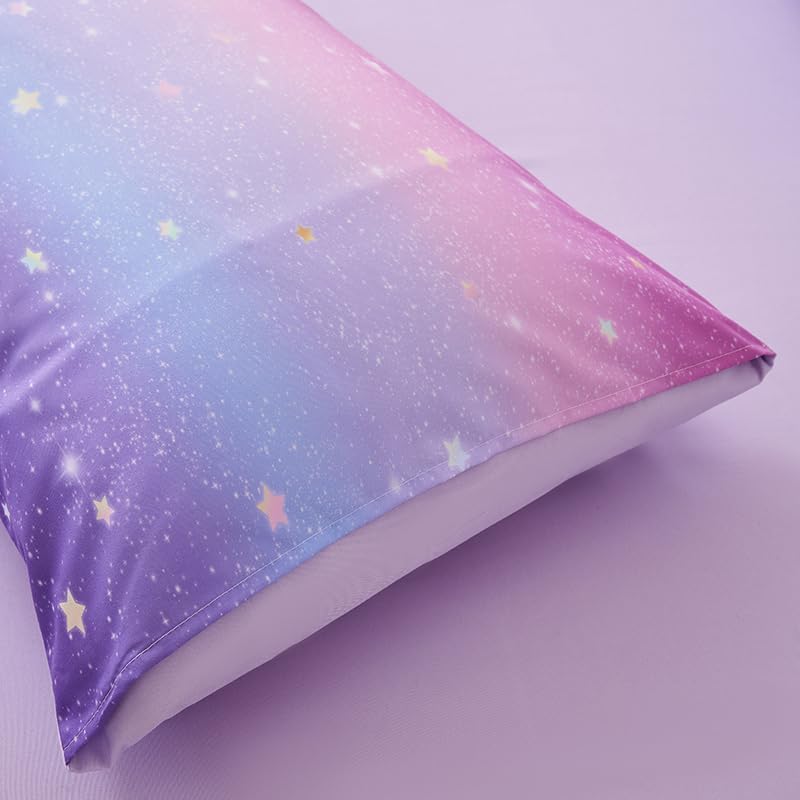 3PCS Girls Comforter Sets Full,Galaxy Bedding Set,Pink and Purple Bedding Set,Full Comforter Set for Girls - Image 6