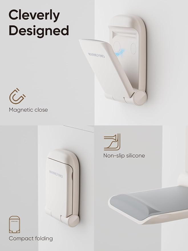 MAMUVIMO Headphone Stand, Headset Stand Foldable ＆ Sticky, Headphone Holder Hook Mount with Non-Slip Silicone, Adhesive Earphone Desk Hanger Clip Space-Saving for Airpods Max, All Earphones- Starlight - Image 6