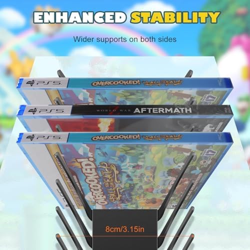 4 Pack Wall Mount DVD Storage Shelf for CD & Video Game Case, Holds 72 Disc - Image 4