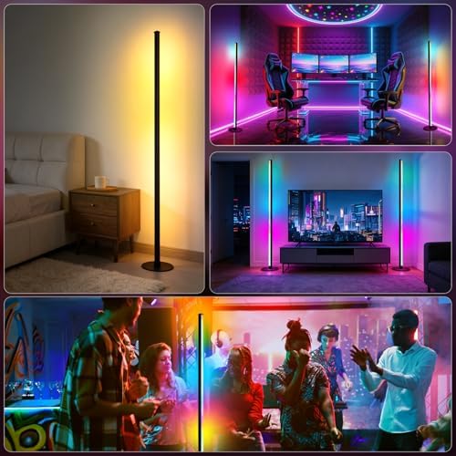 VZZNN SurPlife LED Corner Floor Lamp - Smart RGB Corner Lamp with App & Remote 16 Million Colors & 68+ Scene, Music Sync, Timer Setting - Ideal for Living Rooms, Bedrooms, and Gaming Rooms - Image 7