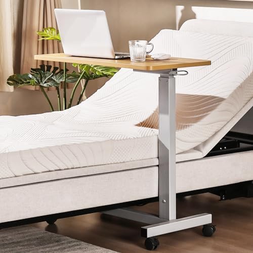 Heavy Duty Hospital Bed Table Adjustable Over The Bed Table With Wheels - Image 2