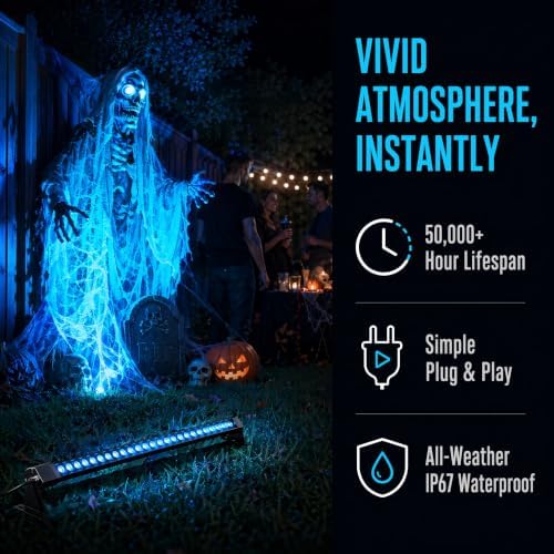 2Pcs 36W Blue Wall Washer Light 2FT 120V IP67 Waterproof Plug-in - Image 3