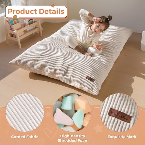 MAXYOYO 3 in 1 Kids Bean Bag Chair, Comfy Floor Sofa with Removed Cover | Convertible Chair Folds from Bean Bag to Lounger, Floor Couch with High-Density Foam Filling, Floor Sofa for Gaming - Image 7