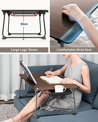 SAIJI Laptop Desk for Bed, XX-Large Foldable Bed Tray Table, 25.6" x 19.3" - Image 5