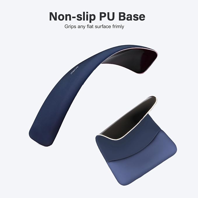 MOSISO Keyboard Mouse Pad Set, Large Gaming Mouse Pad&Keyboard Wrist Rest | Rectangular Mousepad with Wrist Rest&Coaster, Ergonomic Non-Slip&Easy Typing Pad with Curved Silicone Lining, Navy Blue - Image 6