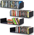 U Shape Floating Shelves Wall Mount Metal Bookshelf CD DVD Storage Display Shelves, Black Set of 4 by Patioer